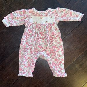 Dainty embroidered floral snap up one piece